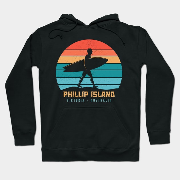 Phillip Island Victoria Australia Surf Hoodie by Timeless Chaos